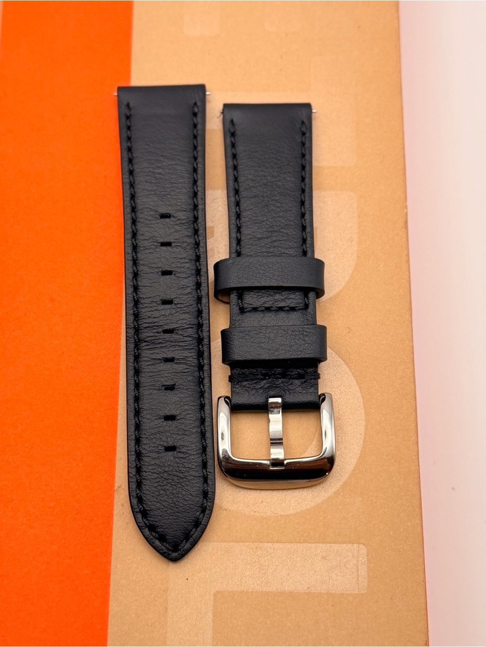 Detrola Premium Leather Watch Band, Blue & Silver, Excellent, Original Box
